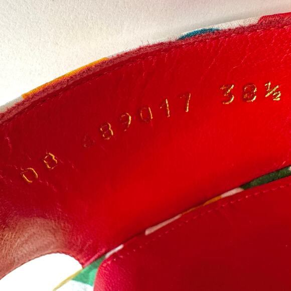 Saint Laurent Paloma Heart-Print Wedge Wicker Espadrilles Sandals 38.5 (US 8.5) - Picture 10 of 16